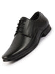 Men Black Genuine Leather Textured Formal Lace Up Derby Shoes For Office|Work