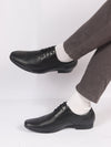 Men Black Genuine Leather Textured Formal Lace Up Derby Shoes For Office|Work