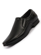 shop men black genuine leather textured formal dress slip on shoes for office work loafer half shoes cut shoe online.