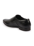 shop men black genuine leather textured formal dress slip on shoes for office work loafer half shoes cut shoe online.