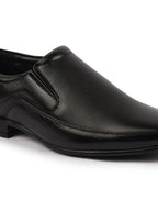shop men black genuine leather textured formal dress slip on shoes for office work loafer half shoes cut shoe online.