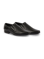 shop men black genuine leather textured formal dress slip on shoes for office work loafer half shoes cut shoe online.