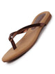 Women Copper Shiny Sleek T-Strap Slipper With Cushioned Footbed|Flat Slipper For Party|Office Wear|Weekend
