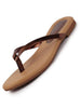 Women Copper Shiny Sleek T-Strap Slipper With Cushioned Footbed|Flat Slipper For Party|Office Wear|Weekend