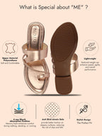 Shop Women Rose Glossy Toe Ring Elastic Cross Strap Ethnic Slipper With Cushioned Footbed|Flat Slipper For Party|Festive|Wedding Online.