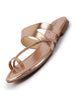 Women Rose Glossy Toe Ring Elastic Cross Strap Ethnic Slipper With Cushioned Footbed|Flat Slipper For Party|Festive|Wedding