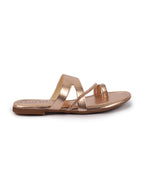 Shop Women Rose Glossy Toe Ring Elastic Cross Strap Ethnic Slipper With Cushioned Footbed|Flat Slipper For Party|Festive|Wedding Online.