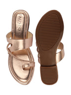Shop Women Rose Glossy Toe Ring Elastic Cross Strap Ethnic Slipper With Cushioned Footbed|Flat Slipper For Party|Festive|Wedding Online.