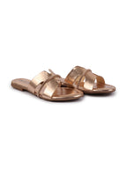 Shop Women Rose Shiny Open Toe Embellished Design Slipper With Cushioned Footbed|Flat Slipper For Party|Festive|Wedding Online.