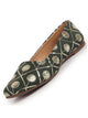 Women Green Ethnic Silk Embroidery Zardozi Slip On Juttis and Mojaris for Wedding|Juttis for Lehanga|Festive Slip-On