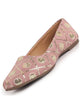 Women Pink Ethnic Silk Embroidery Zardozi Slip On Juttis and Mojaris for Wedding|Juttis for Lehanga|Festive Slip-On