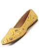 Women Yellow Ethnic Silk Embroidery Zardozi Slip On Juttis and Mojaris for Wedding|Juttis for Lehanga|Festive Slip-On