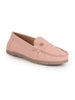 Women Rose Pink Textured Flat Comfortable Lightweight Slip On Loafers|Office Shoe|Slip On Shoe|Anti Skid Rubber Sole