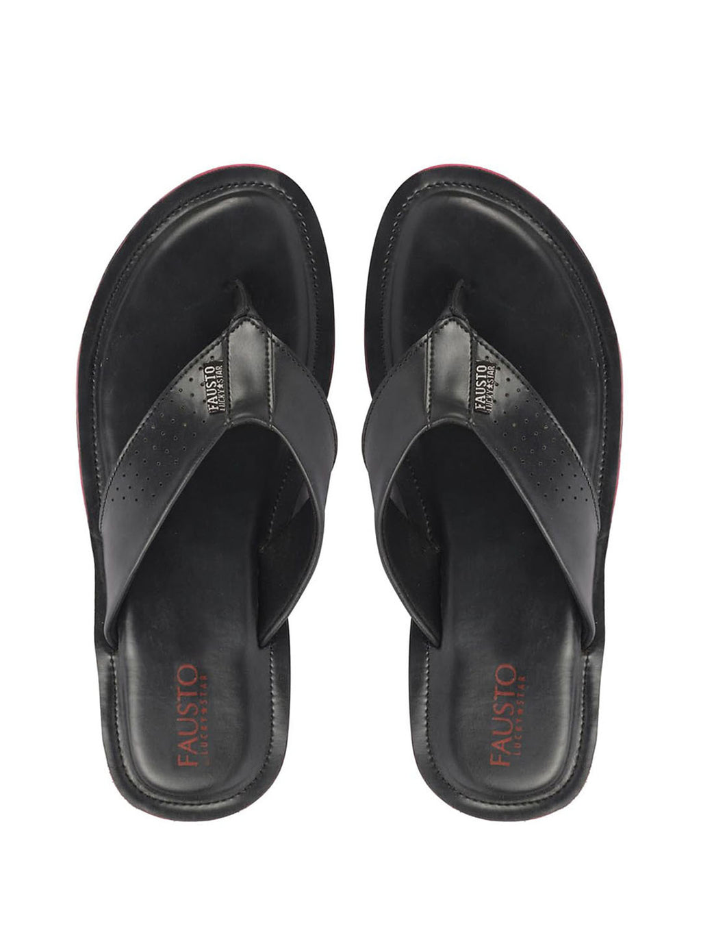 Men Black Daily Indoor Outdoor Slip On Thong Slipper