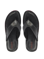 Men Black Daily Indoor Outdoor Slip On Thong Slipper