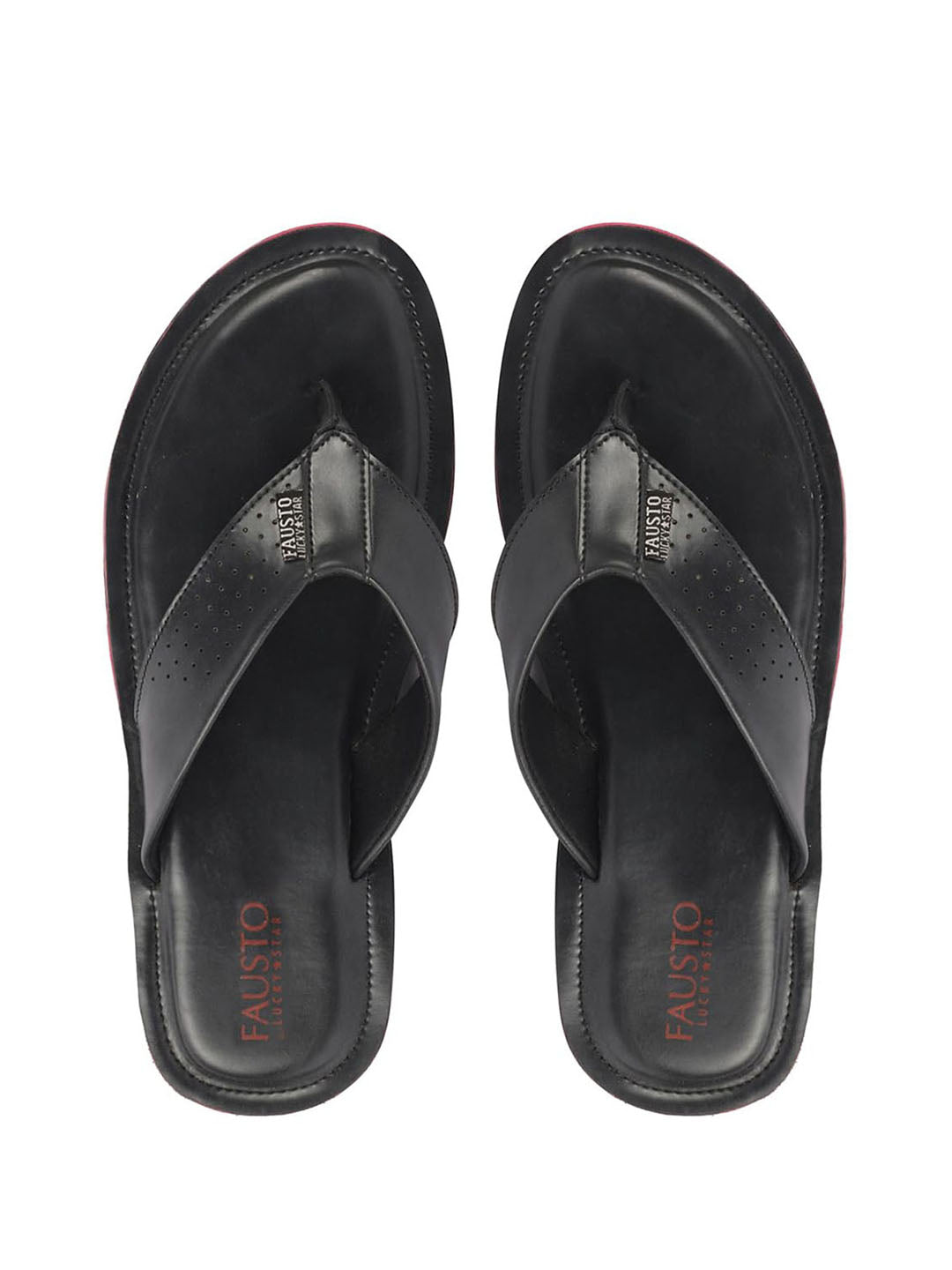 Men Black Daily Indoor Outdoor Slip On Thong Slipper