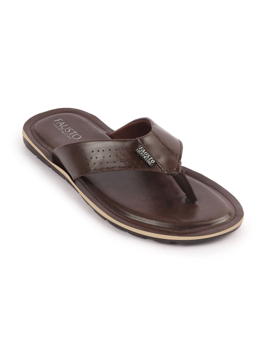 Shop Men Brown Daily Indoor Outdoor Slip On Thong Slipper Online.