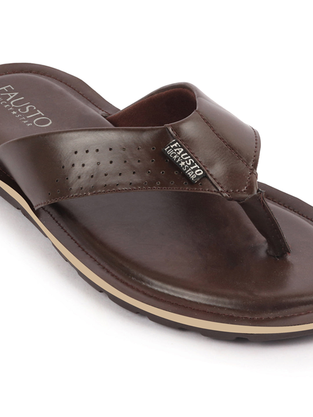 Shop Men Brown Daily Indoor Outdoor Slip On Thong Slipper Online.