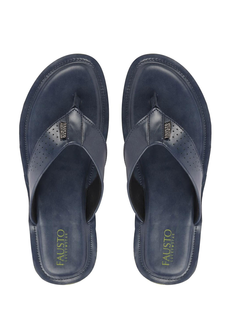 Men Navy Blue Daily Indoor Outdoor Slip On Thong Slipper
