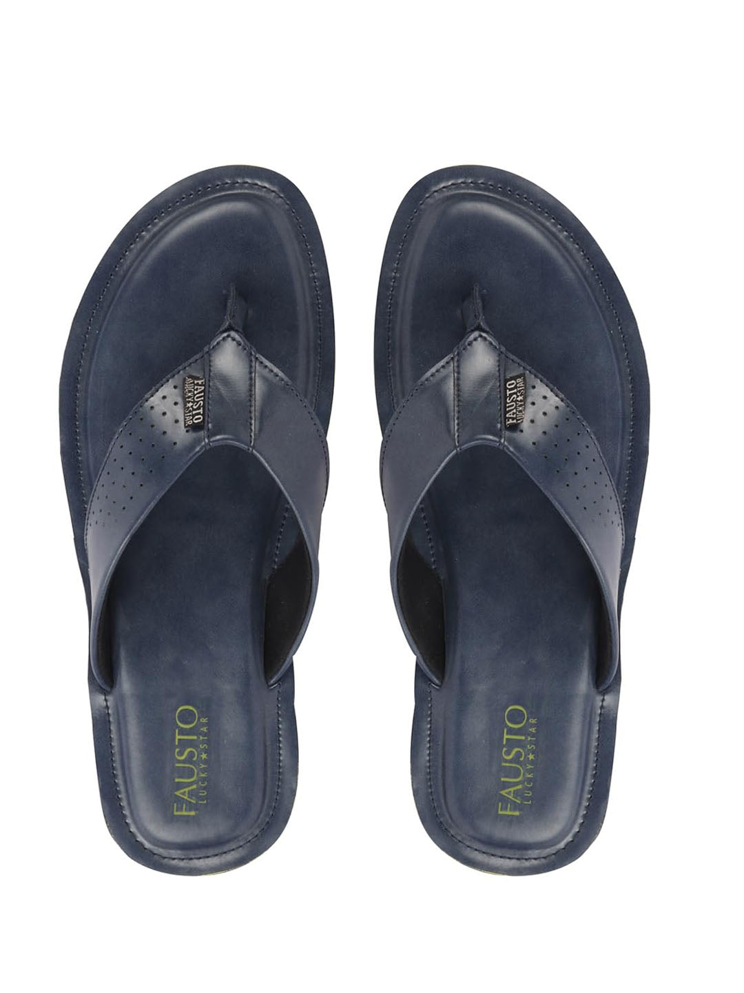 Men Navy Blue Daily Indoor Outdoor Slip On Thong Slipper