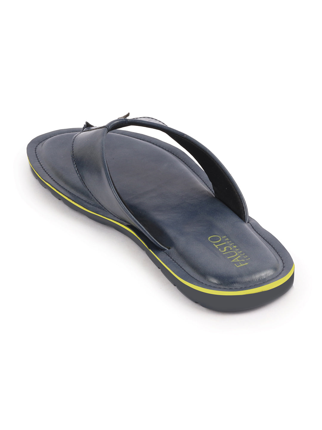 Shop Men Navy Blue Daily Indoor Outdoor Slip On Thong Slipper Online.