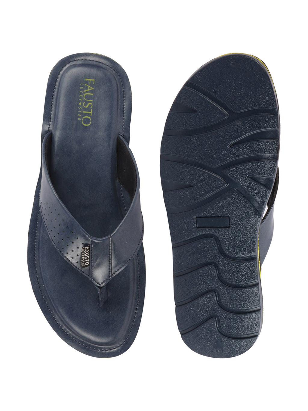 Shop Men Navy Blue Daily Indoor Outdoor Slip On Thong Slipper Online.