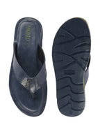 Shop Men Navy Blue Daily Indoor Outdoor Slip On Thong Slipper Online.