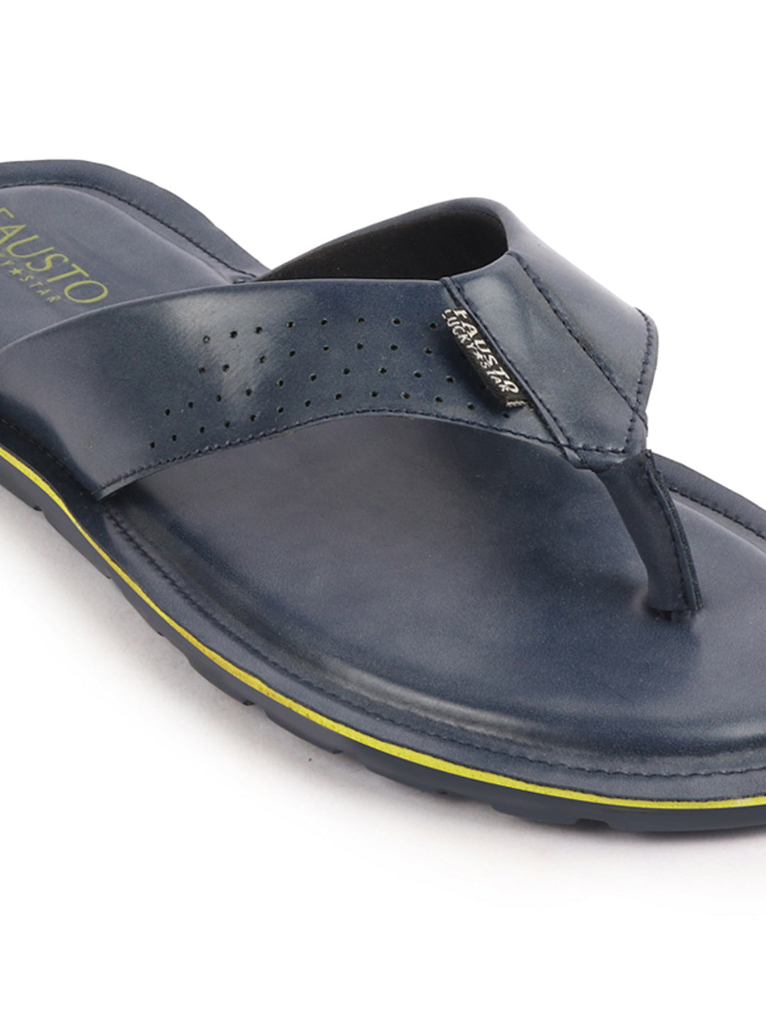 Shop Men Navy Blue Daily Indoor Outdoor Slip On Thong Slipper Online.