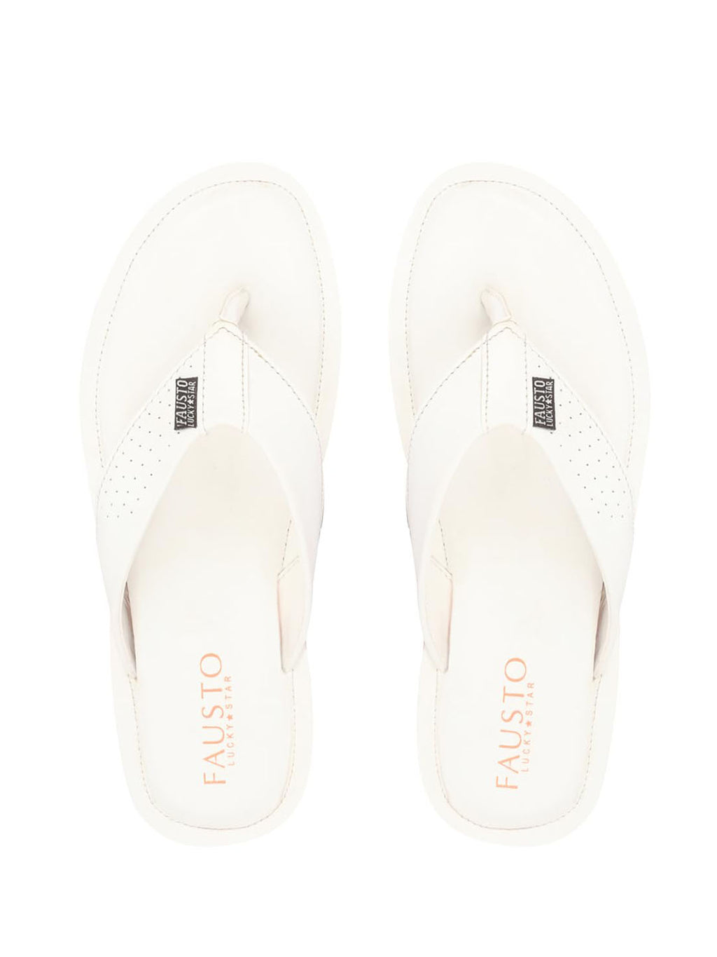 Men White Daily Indoor Outdoor Slip On Thong Slipper
