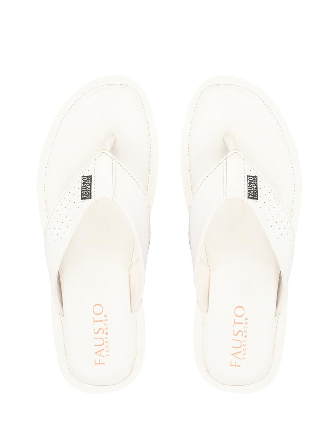 Men White Daily Indoor Outdoor Slip On Thong Slipper