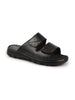 Men Black Brown Genuine Leather Adjustable Velcro Strap Broad Feet Open Toe Suede Leather Insole Slippers