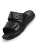 Men Black Brown Genuine Leather Adjustable Velcro Strap Broad Feet Open Toe Suede Leather Insole Slippers