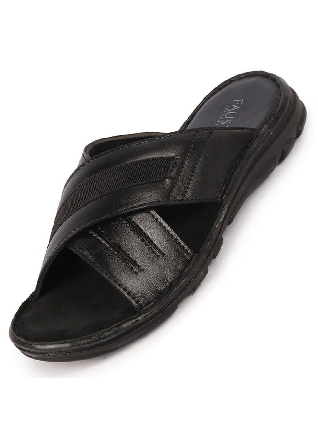 Shop Men Brown Genuine Leather Adjustable Velcro Strap Broad Feet Open Toe Suede Leather Insole Slippers Online.