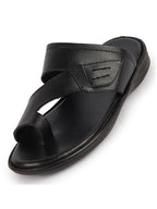 Shop Men Black Daily Indoor Outdoor Multi Strap Slip On Toe Ring Slipper Online.