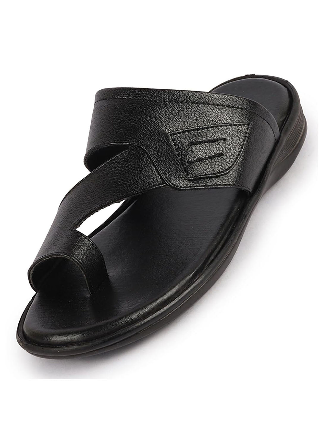 Shop Men Black Daily Indoor Outdoor Multi Strap Slip On Toe Ring Slipper Online.