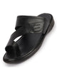 Men Black Daily Indoor Outdoor Multi Strap Slip On Toe Ring Slipper