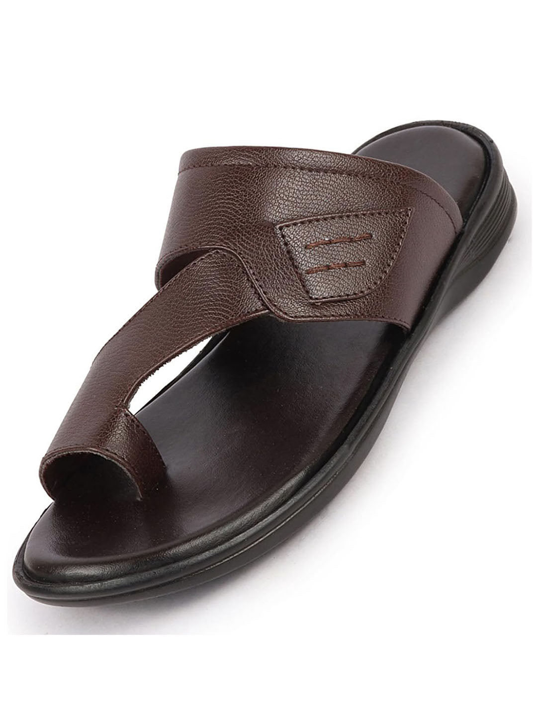 Shop Men Brown Daily Indoor Outdoor Multi Strap Slip On Toe Ring Slipper Online.