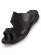 Men Black Daily Indoor Outdoor Multi Strap Toe Ring Slip On Slipper