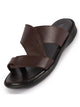 Men Brown Daily Indoor Outdoor Multi Strap Toe Ring Slip On Slipper