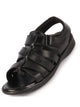 Men Black Multi Cross Strap Broad Feet Open Toe Casual Dress Sandals