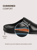 Men Black Daily Indoor Outdoor Comfort Stitched Design Open Toe Slip On Slipper