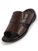 Men Brown Daily Indoor Outdoor Comfort Stitched Design Open Toe Slip On Slipper