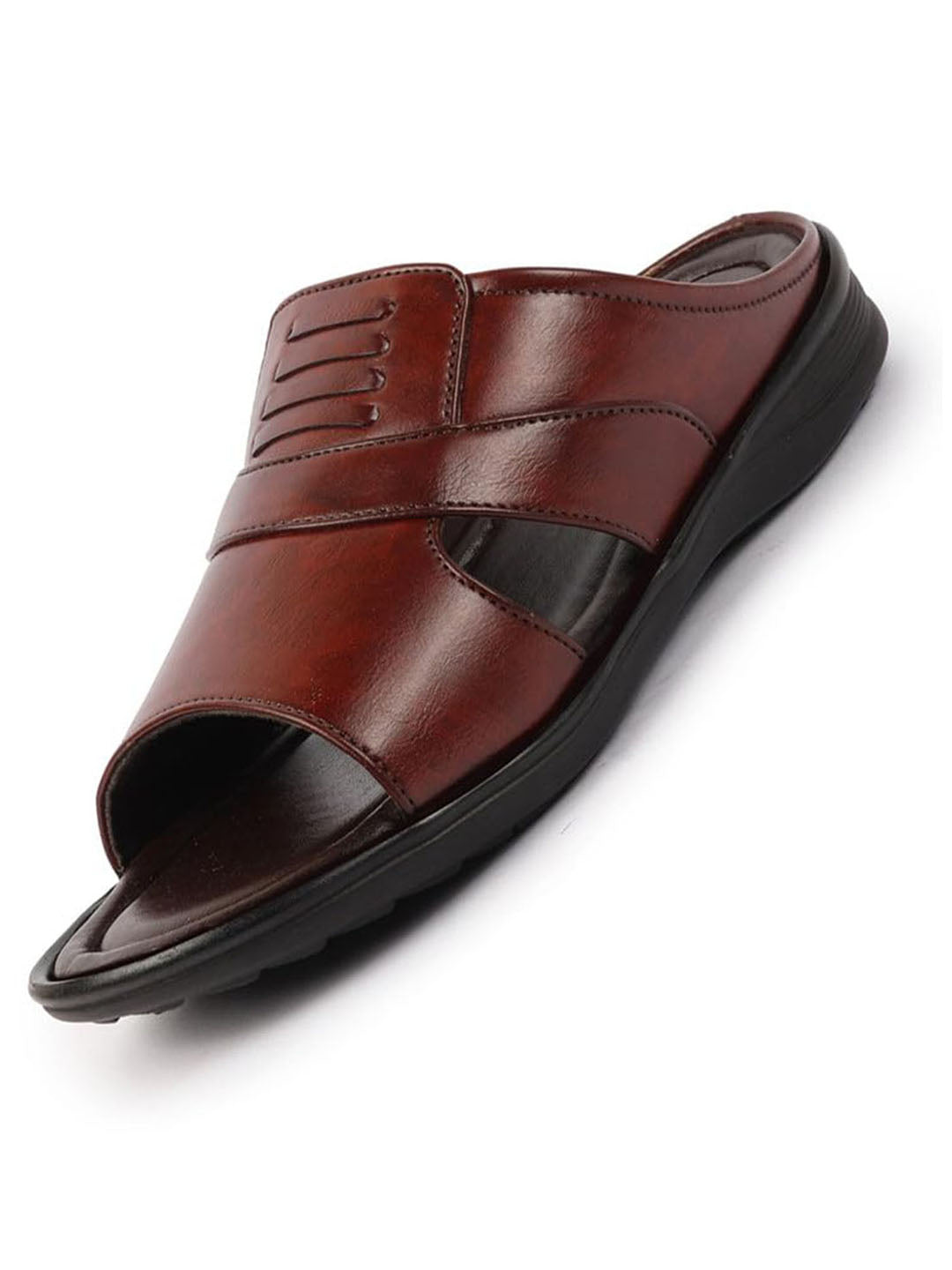 men cherry daily indoor outdoor comfort stitched design open toe slip on slipper