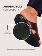 Men Cherry Daily Indoor Outdoor Comfort Stitched Design Open Toe Slip On Slipper