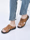 men tan daily indoor outdoor comfort stitched design open toe slip on slipper