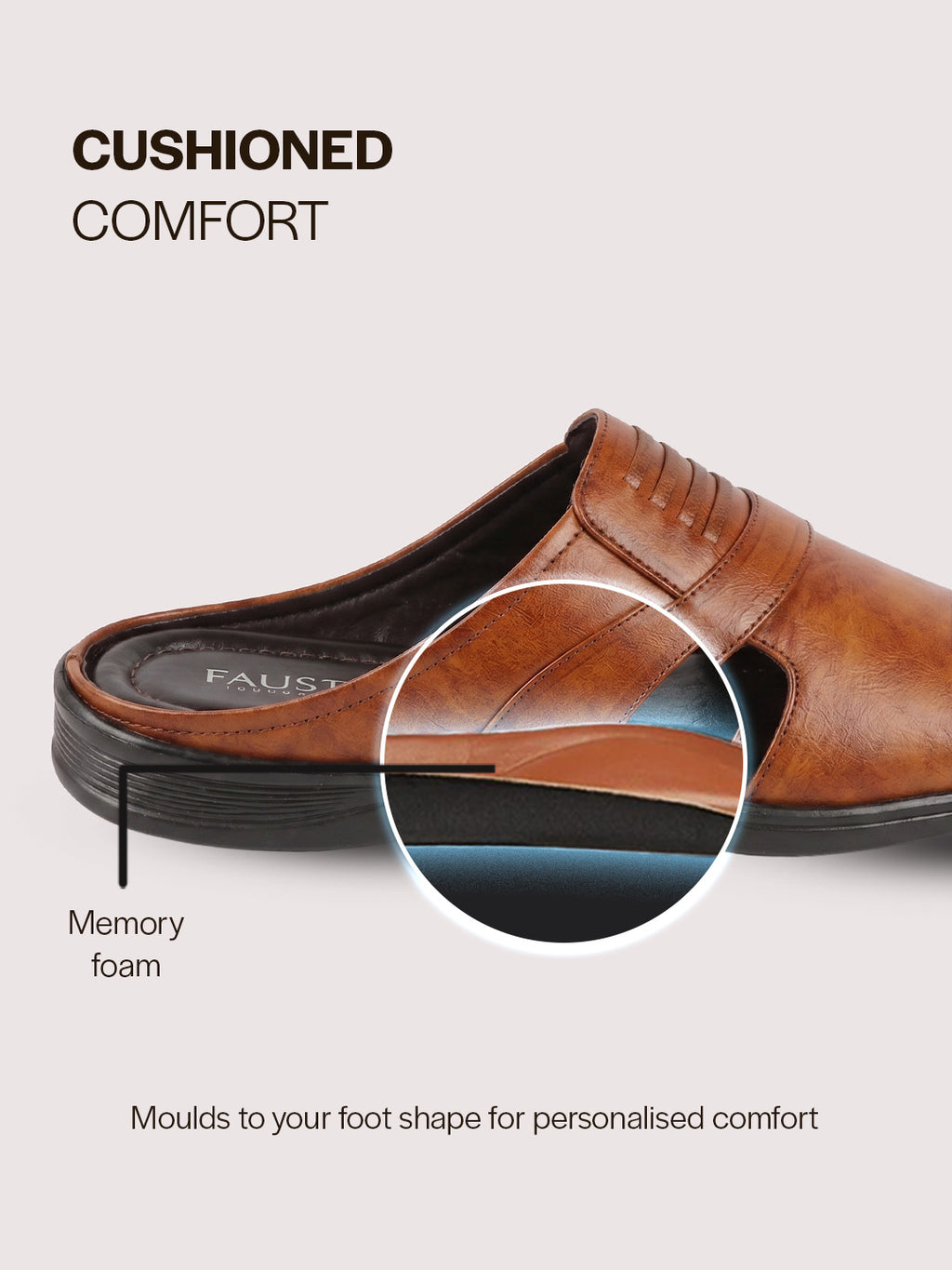Men Tan Daily Indoor Outdoor Comfort Stitched Design Open Toe Slip On Slipper