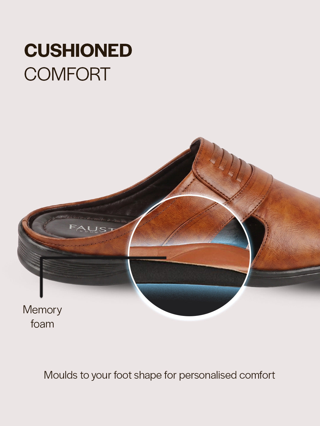 Men Tan Daily Indoor Outdoor Comfort Stitched Design Open Toe Slip On Slipper