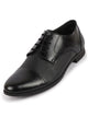 Men Black Formal Office Textured Design Cap Toe Genuine Leather Lace Up Shoes