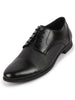 Men Black Formal Office Textured Design Cap Toe Genuine Leather Lace Up Shoes