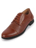 Men Tan Formal Office Textured Design Cap Toe Genuine Leather Lace Up Shoes